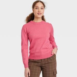 Women's Fine Gauge Crewneck Sweater - A
New Day™ Pink M